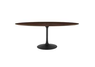 Image for Black Cherry Walnut Lippa 78" Wood Oval Dining Table