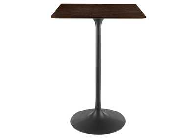 Image for Black Cherry Walnut Lippa 28" Square Wood Bar Table