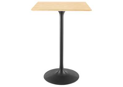 Image for Black Natural Lippa 28" Square Wood Bar Table
