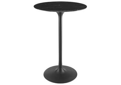 Image for Black Black Lippa 28" Artificial Marble Bar Table