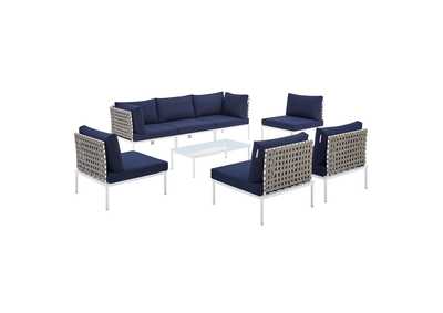 Image for Tan Navy Harmony 8-Piece  Sunbrella