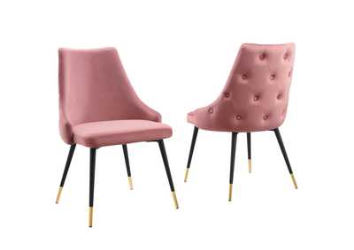 Image for Dusty Rose Adorn Dining Side Chair Performance Velvet [Set of 2]