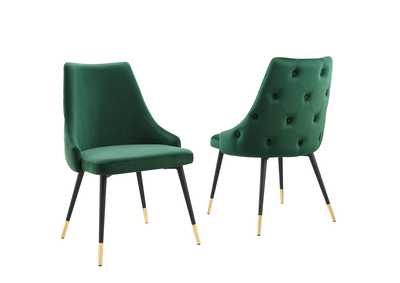 Image for Green Adorn Dining Side Chair Performance Velvet [Set of 2]