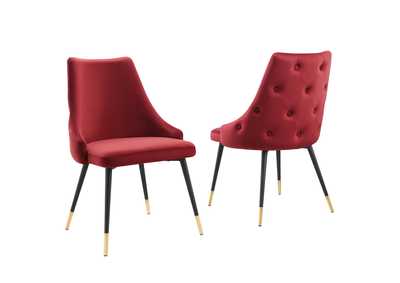 Image for Maroon Adorn Dining Side Chair Performance Velvet [Set of 2]