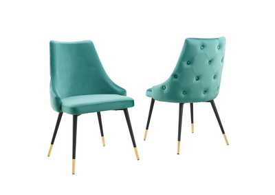 Image for Teal Adorn Dining Side Chair Performance Velvet [Set of 2]
