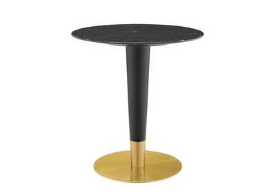 Image for Gold Black Zinque 28" Artificial Marble Dining Table
