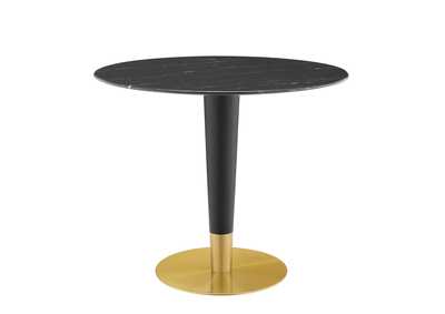 Image for Gold Black Zinque 36" Artificial Marble Dining Table