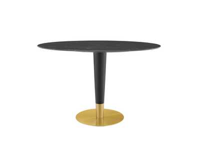 Image for Gold Black Zinque 48" Oval Artificial Marble Dining Table