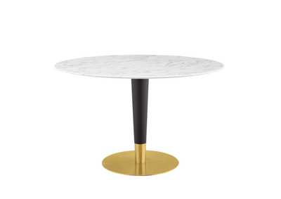 Image for Gold White Zinque 47" Artificial Marble Dining Table