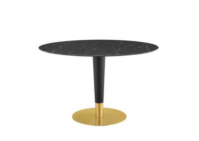 Image for Gold Black Zinque 47" Artificial Marble Dining Table