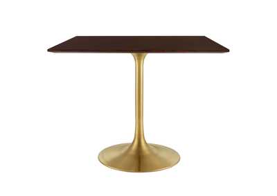 Image for Gold Cherry Walnut Lippa 36" Square Wood Dining Table