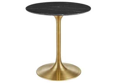 Image for Gold Black Lippa 28" Artificial Marble Dining Table