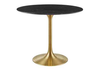 Image for Gold Black Lippa 36" Artificial Marble Dining Table