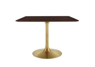 Image for Gold Cherry Walnut Lippa 40" Square Wood Dining Table