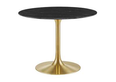 Image for Gold Black Lippa 40" Artificial Marble Dining Table