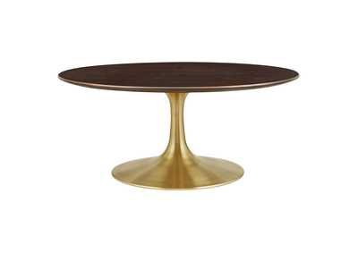 Image for Gold Cherry Walnut Lippa 36" Wood Coffee Table
