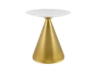 Image for Gold White Tupelo 28" Artificial Marble Dining Table