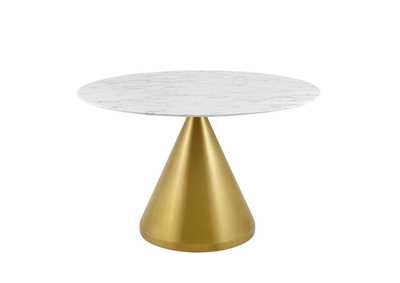 Image for Gold White Tupelo 47" Artificial Marble Dining Table