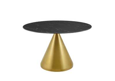 Image for Gold Black Tupelo 47" Artificial Marble Dining Table