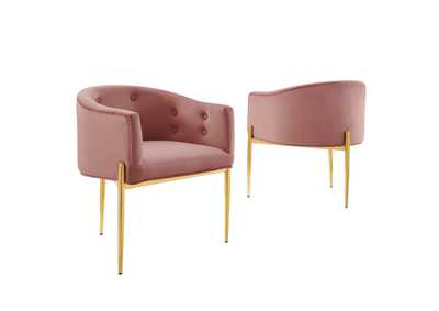Image for Dusty Rose Savour Tufted Performance Velvet Accent Chairs - [Set of 2]