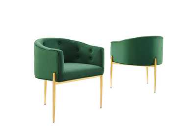 Image for Emerald Savour Tufted Performance Velvet Accent Chairs - [Set of 2]