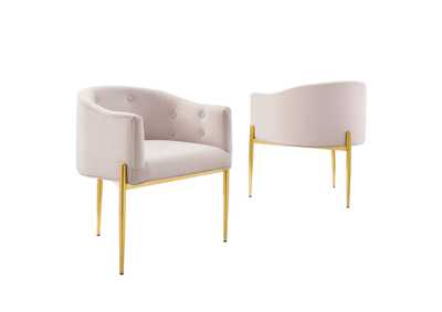 Image for Pink Savour Tufted Performance Velvet Accent Chairs - [Set of 2]