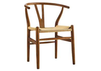 Image for Walnut Amish Dining Wood Arm Dining Chair