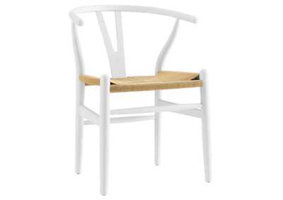 Image for White Amish Dining Wood Arm Dining Chair