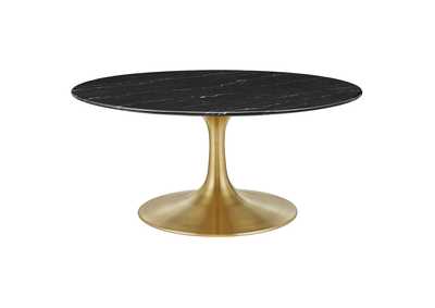 Image for Gold Black Lippa 36" Artificial Marble Coffee Table