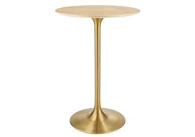 Image for Gold Natural Lippa 28" Wood Bar Table