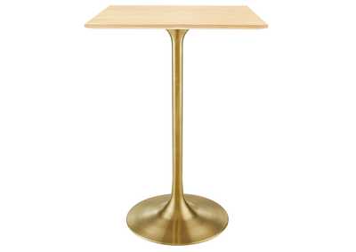 Image for Gold Natural Lippa 28" Square Wood Bar Table