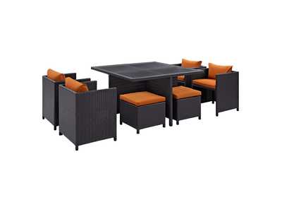 Image for Espresso Orange Inverse 9 Piece Outdoor Patio Dining Set