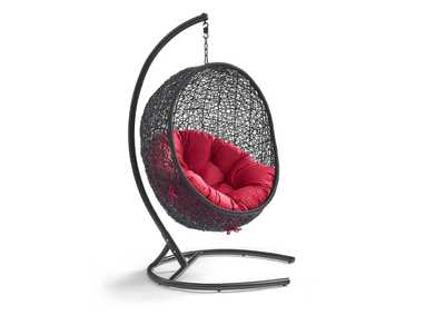 Image for Red Encase Swing Outdoor Patio Lounge Chair