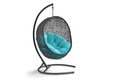 Image for Turquoise Encase Swing Outdoor Patio Lounge Chair