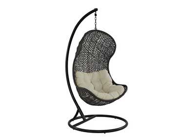 Image for Espresso Beige Parlay Swing Outdoor Patio Fabric Lounge Chair