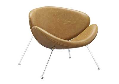 Image for Tan Nutshell Upholstered Vinyl Lounge Chair