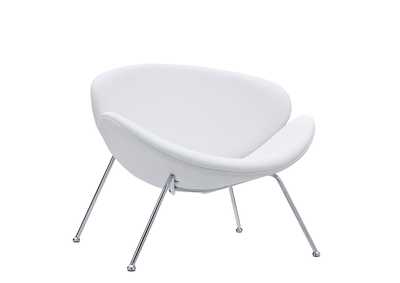 Image for White Nutshell Upholstered Vinyl Lounge Chair