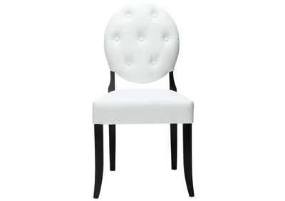 Image for White Button Dining Vinyl Side Chair
