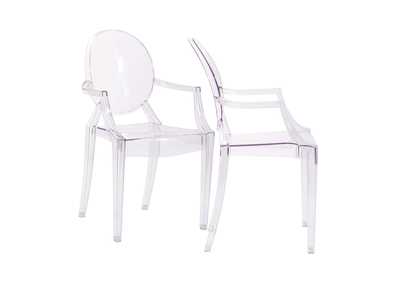Image for Clear Casper Arm Dining Chairs [Set of 2]