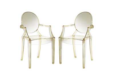 Image for Yellow Casper Arm Dining Chairs [Set of 2]