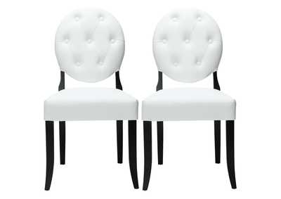 Image for White Button Dining Chairs [Set of 2]