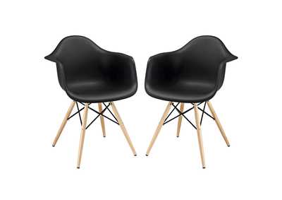 Image for Black Pyramid Arm Dining Chair [Set of 2]