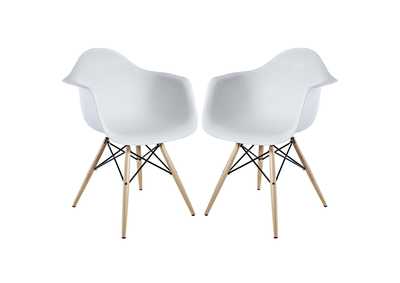 Image for White Pyramid Arm Dining Chair [Set of 2]