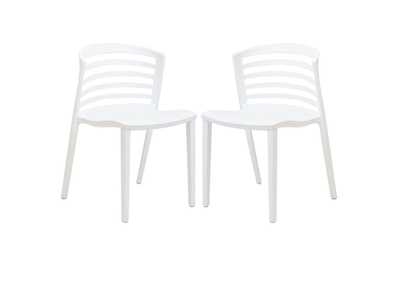 Image for White Curvy Dining Chairs [Set of 2]