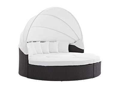 Image for Espresso White Quest Canopy Outdoor Patio Daybed