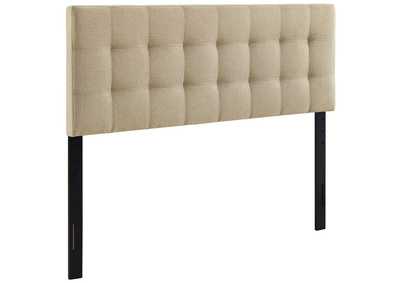 Image for Lily Beige Queen Upholstered Fabric Headboard