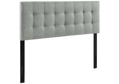 Image for Lily Gray Queen Upholstered Fabric Headboard