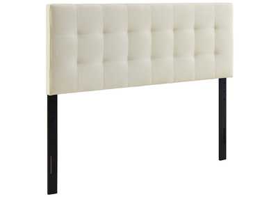 Image for Lily Ivory Queen Upholstered Fabric Headboard