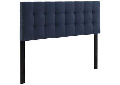 Image for Lily Navy Queen Upholstered Fabric Headboard