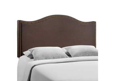 Image for Curl Dark Brown Queen Nailhead Upholstered Headboard